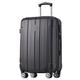 Merax Hartschalen-Koffer Trolley Rollkoffer 53cm, Reisekoffer Handgepäck mit TSA-Schloss und Universalrad, Leicht Hartschalenkoffer, Teleskopgriff, 4 Rollen, ABS, M-34x20x53 cm, Schwarz