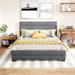 Queen Upholstered Platform Bed with Twin Size Trundle and Two Drawers