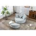 Swivel Accent Barrel Chair with Storage Ottoman