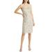 Sequin Illusion Lace Yoke Sleeveless Cocktail Dress - Natural - Vince Camuto Dresses