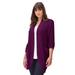 Plus Size Women's Thermal Cardigan by Roaman's in Dark Berry (Size 38/40)