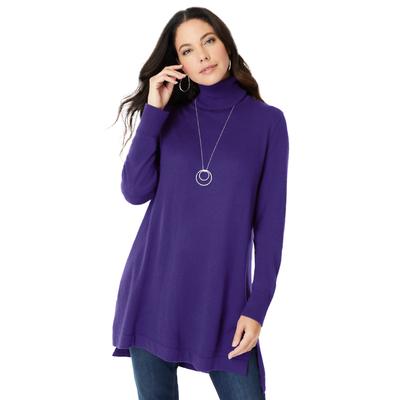 Plus Size Women's CashMORE Collection Turtleneck b...