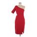 Jill Jill Stuart Cocktail Dress - Sheath One Shoulder Sleeveless: Red Print Dresses - Women's Size 8