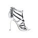 Kendall and Kylie Madden Girl Heels: Gladiator Stilleto Cocktail Party Silver Shoes - Women's Size 8 1/2 - Open Toe