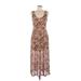 Louna Casual Dress - A-Line Scoop Neck Sleeveless: Brown Zebra Print Dresses - Women's Size Medium