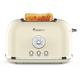 Toaster 2 Slice Retro Toaster Stainless Steel with 6 Bread Shade Settings and Reheat Cancel Defrost Function, Cute Bread Toaster with Extra Wide Slot and Removable Crumb Tray (Cream)