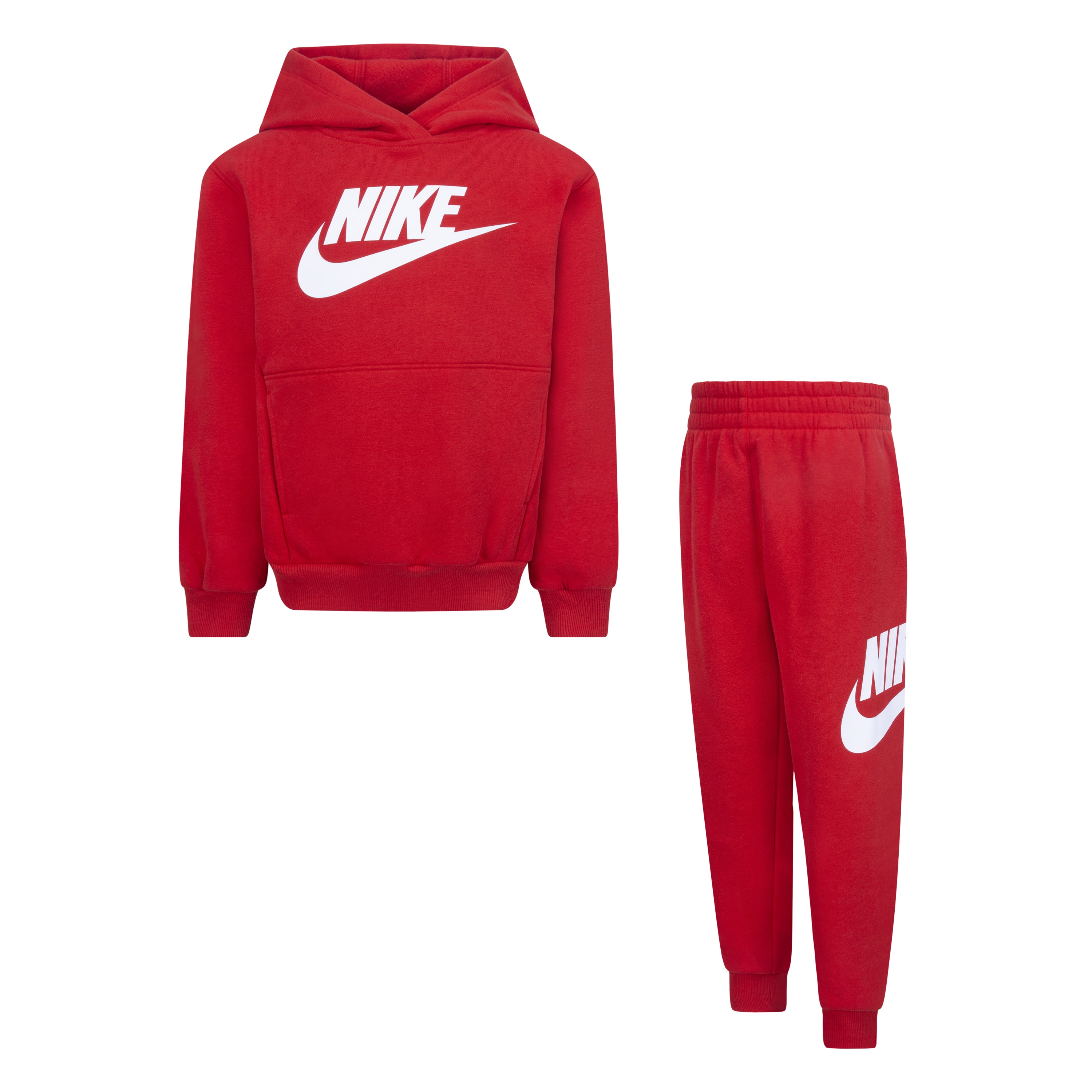 Jogginganzug NIKE SPORTSWEAR "NKN CLUB FLEECE SET", Kinder, Gr. 5 (110), rot (university rot), Sweatware, Obermaterial: 60% Baumwolle, 40% Polyester, unifarben, Sportlich, Sportanzüge, für Kinder Image