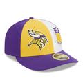 Men's New Era Gold/Purple Minnesota Vikings 2023 Sideline Low Profile 59FIFTY Fitted Hat