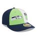 Men's New Era Neon Green/College Navy Seattle Seahawks 2023 Sideline Low Profile 59FIFTY Fitted Hat
