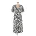 Love, Whit by Whitney Port Casual Dress - Midi: White Print Dresses - Women's Size X-Small