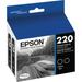 Epson T220 DURABrite Ultra Black Ink Cartridge Dual Pack T220120-D2
