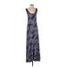 Calvin Klein Casual Dress - Maxi: Purple Marled Dresses - Women's Size 4