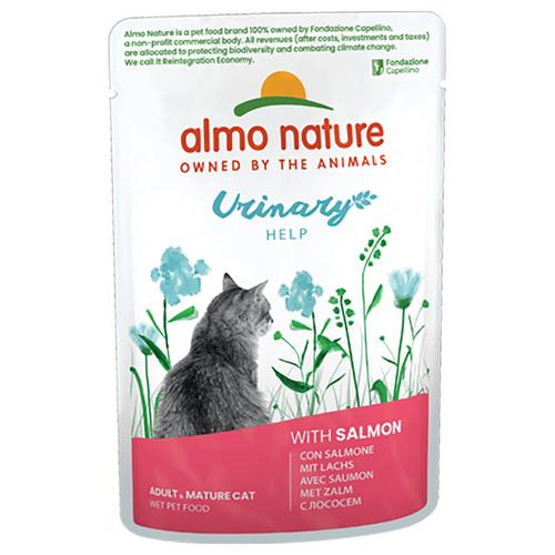 Sparpaket: 24x70g Almo Nature Holistic Urinary Help mit Lachs Katzennassfutter