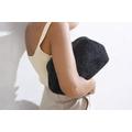 Black Raffia Clutch, Bag Coach, Natural Hand-Knitted Clutch, Crochet Bag, Straw Evening Clutches