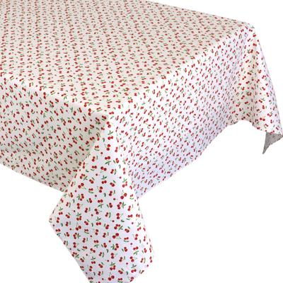 Nappe enduite cerises Rectangulaire 150x350 cm - Blanc