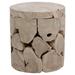 Loon Peak® Kishun 18-inch Round Bleached Teak Root Block Style End Table Wood in Brown | 20 H x 18 W x 18 D in | Wayfair
