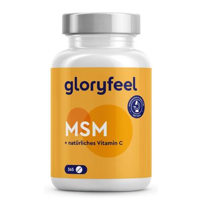 gloryfeel® MSM Schwefel Tabletten 365 - Mit natürlichem Vitamin C St