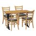 4-person Dining Set - Cherry Top W/Ladder Back Side Chair Wood/Upholstered in Brown Restaurant Furniture by Barn Furniture | Wayfair