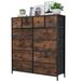 Pirecart 12-drawer Dresser, Fabric Storage Tower W/textured Print Fabric Bins, Tall Chest Organizer Unit Wood in Brown | Wayfair USATCN-1044541