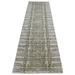 Shahbanu Rugs Timberwolf Gray, Fine Jacquard Hand Loomed, Modern, Wool and Silk, Runner Oriental Rug (2'6" x 9'9") - 2'6" x 9'9"