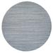 Shahbanu Rugs Arsenic Gray Thick and Plush Plain Hand Loomed Modern Striae Design Wool Soft Pile Round Rug (11'10" x 11'10")