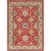 Shahbanu Rugs Desire Red, Special Kazak with Large Elements, Natural Dyes, Pure Wool, Hand Knotted, Oriental Rug (10'0" x 14'0")