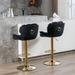 Velvet Swivel Bar Stools - Set of 2 | Adjustable Counter Height | Upholstered Bar Chairs for Cafe, Bar Counter, Dining Room