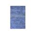 Shahbanu Rugs Boeing Blue, Pure Dyed Wool, Tone on Tone, Modern Grass Design, Hand Knotted, Mat Oriental Rug (2'0" x 3'1")