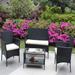 4 Pieces Rattan Patio Furniture Set Outdoor Patio Cushioned Seat Wicker Sofa, PE Rattan, Water Resistant, UV Resistant