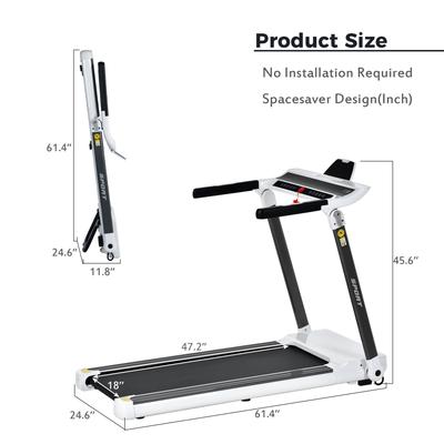 Foldable Compact Medium Treadmill,Electric Motorized 3.5HP,14KM/H