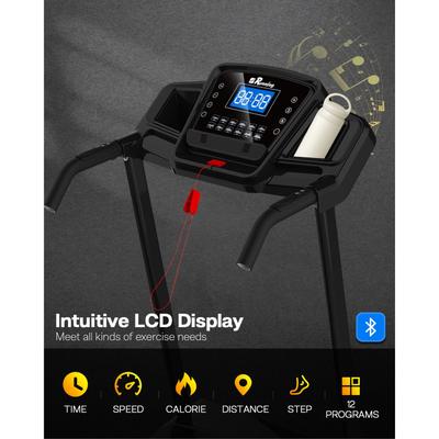 Foldable Treadmill with Incline, Folding Treadmill for Home Electric,Handrail Controls Speed, Pulse Monitor