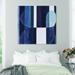 Wrought Studio™ Blue Stripes On Canvas by Wynwood Studio Print Metal in Blue/White | 40 H x 40 W x 2 D in | Wayfair