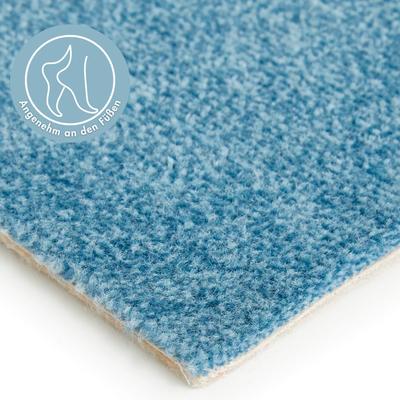 Teppichboden ANDIAMO "Catania, Velours, Made in Belgium", blau, B:500cm H:7,5mm L:1400cm, Kunstfaser, Teppiche, meliert, Breite 400 cm oder 500 cm, strapazierfähig & pflegeleicht