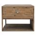 Juo 30 Inch Nightstand, Open Bottom Shelf, 1 Drawer, Distressed Brown Wood