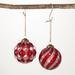 4.75"H Sullivans Faceted Ball Ornament - Set of 2, Red Christmas Ornaments - 4"L x 4"W x 4.75"H