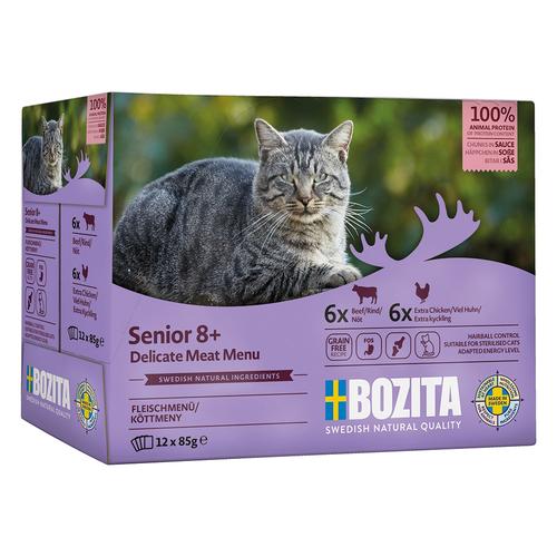 24x 85g Bozita Häppchen in Soße Senior Viel Mixpaket Katzenfutter nass