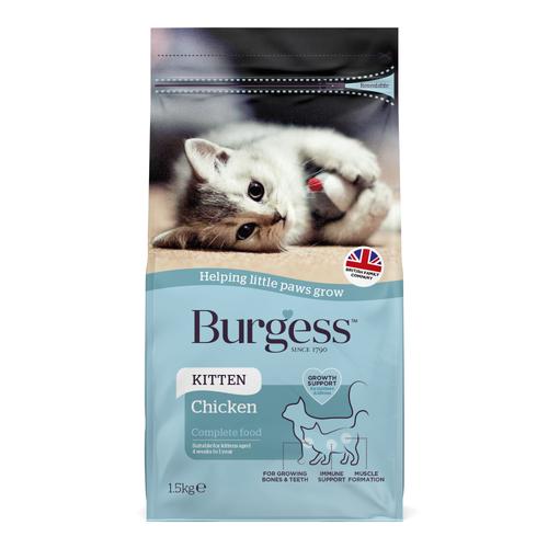 1.5kg Burgess Kitten Chicken Dry Cat Food