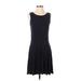 Ann Taylor LOFT Casual Dress - Fit & Flare: Black Solid Dresses - Women's Size Small