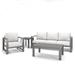 Birch Lane™ Dulcie 4 Person Seating Set w/ Sunbrella Cushions Metal/Rust - Resistant Metal in Black/Gray | 80 W x 31 D in | Outdoor Furniture | Wayfair