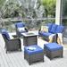 Kelly Clarkson Home Amanda Patio Rattan Sofa Seating Group w/ Cushions Synthetic Wicker/All - Weather Wicker/Wicker/Rattan | Wayfair