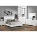 Latitude Run® Vyara 5 Piece Bedroom Set in Glossy White Upholstered, Metal in Brown/White | 51.75 H x 79.9 W x 86.1 D in | Wayfair