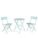 Latitude Run® Round 2 - Person 23.6" Long Bistro Set Metal in Green | 23.6 W x 23.6 D in | Outdoor Furniture | Wayfair