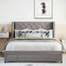 Mercer41 Meller Queen Tufted Storage Platform Bed Upholstered/Velvet in Gray | 45 H x 65 W x 84.4 D in | Wayfair FD3E5C4D68FD425EBBCD68B80810C065