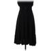 Diva Casual Dress - Midi Strapless Sleeveless: Black Solid Dresses - Women's Size Small