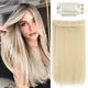 Extensions de cheveux naturels à 5 clips pour femmes coiffure blonde longue droite postiche