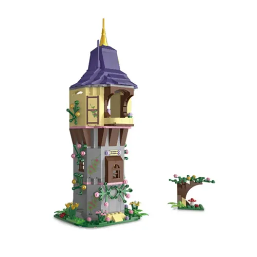 Prinzessin Schloss Rapunzels Turm verheddert Freunde Bausteine Ziegel Kinder Geburtstag Spielzeug