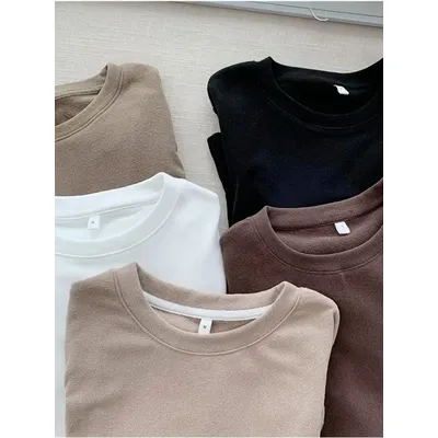 Winter Women Sweater T Shirt Women Oversize T-Shirt Woman Clothes Female Tee Tops Pullover Long Sleeve Tube Knitted Tshirt Top