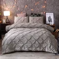 2/3pcs Luxury Solid Comfortable Quilt Cover Adult Bedding Bed Linens White/Gray Bed Cover Pillowcase