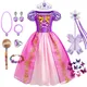 Robe Raiponce pour Fille Costumes de Princesse Barrage Carnaval Halloween Vêtements de ix Plus