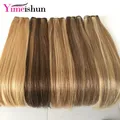 Yimeishun – tissage en lot brésilien naturel lisse brun ombré mèches de cheveux humains à reflets